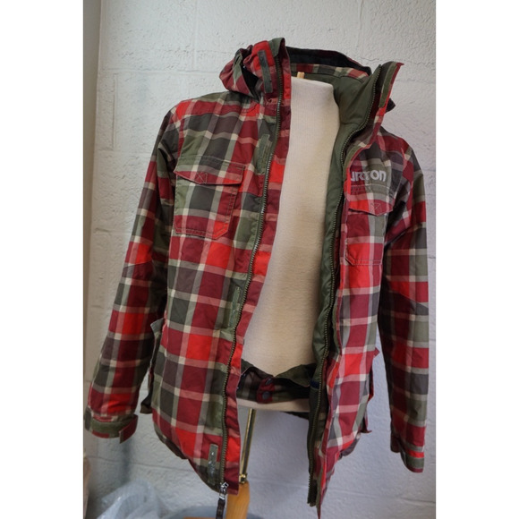 BURTON DRYRIDE YOUTH PLAID RED SKIING SNOWBOARD JACKET SZ XL US 18 - Picture 8 of 11